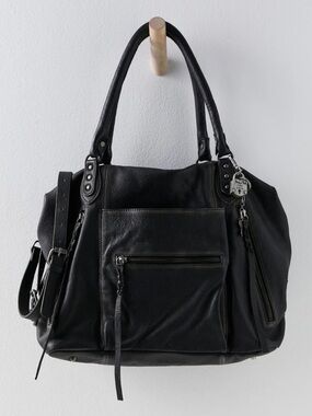 NWT We The Free Black Leather Emerson Tote Bag - Sold Out Black